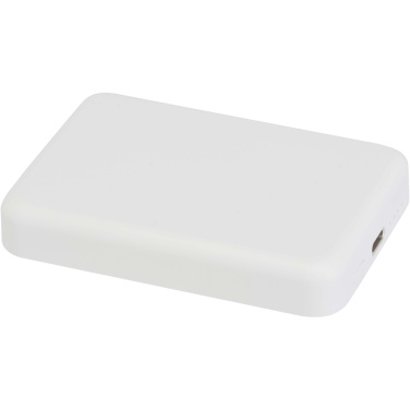 Logotrade promotional item image of: Acrab 5000 mAh 15W magnetic wireless power bank with 20W PD - made from recycled plastic