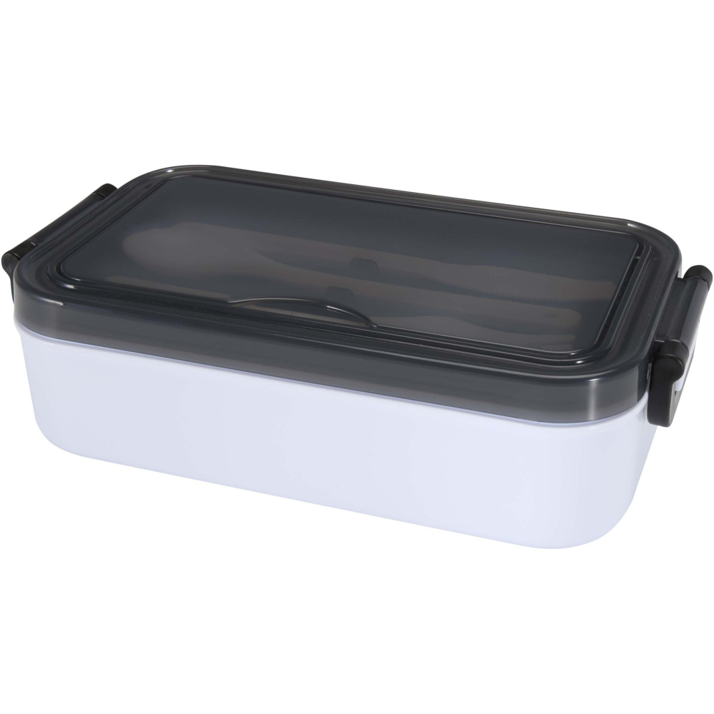 Logo trade promotional giveaways image of: Snappy lunch box and cutlery set
