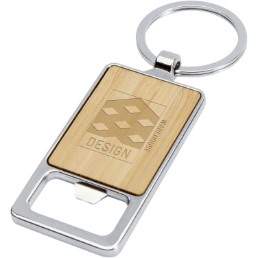Logotrade promotional gift image of: Snapper bamboo keychain with bottle opener