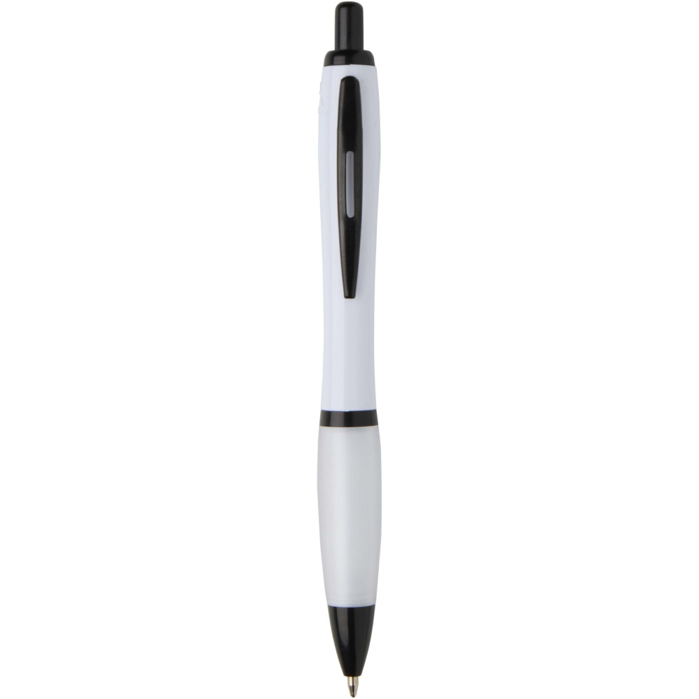 Logo trade promotional giveaways picture of: Nash recycled plastic ballpoint pen with black trims (black ink)