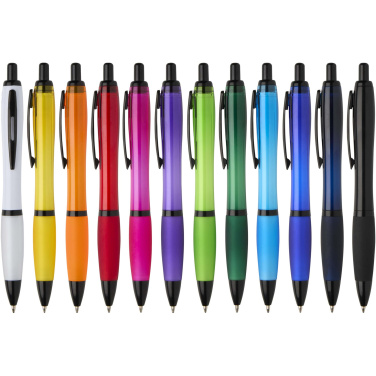 Logo trade promotional merchandise image of: Nash recycled plastic ballpoint pen with black trims (black ink)
