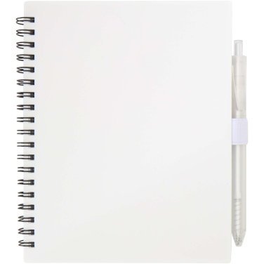 Logotrade corporate gifts photo of: Niove recycled plastic soft cover notebook and ballpoint pen set (blue ink)