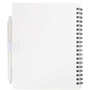 Logo trade corporate gifts image of: Niove recycled plastic soft cover notebook and ballpoint pen set (blue ink)
