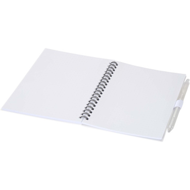 Logotrade advertising product picture of: Niove recycled plastic soft cover notebook and ballpoint pen set (blue ink)