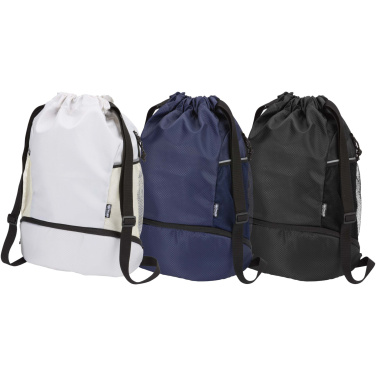 Logotrade promotional gift picture of: Nomad GRS recycled sports drawstring bag with bottom compartment 18L