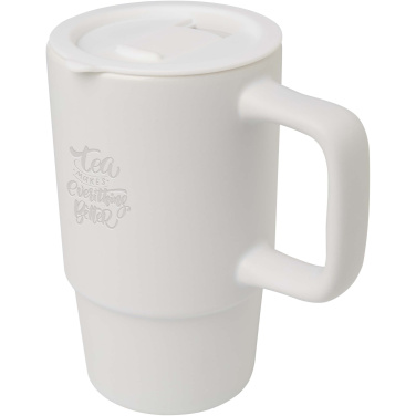 Logo trade advertising products picture of: Carter 450 ml ceramic mug with plastic lid