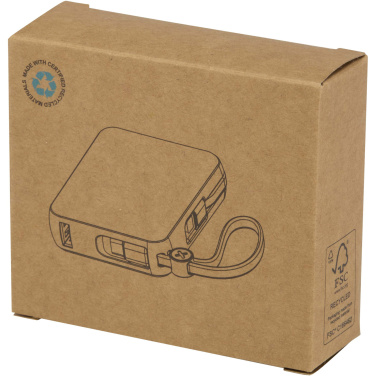 Logo trade corporate gift photo of: Acrux 10.000 mAh 35W tablet power bank with built in Type-C cable - made from recycled plastic