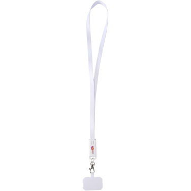 Logotrade promotional item image of: Franz recycled plastic smartphone lanyard with built-in data sync and 65W fast charge 5-in-1 cable