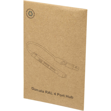 Logo trade promotional giveaways picture of: Alkaid 4-port recycled aluminium USB-A and Type-C hub with dual input