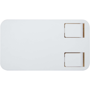 Logo trade promotional gifts picture of: Alfirk recycled plastic foldeable desk phone stand with bamboo details