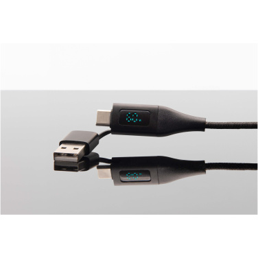 Logotrade promotional item picture of: SCX.design C51 60W 5-in-1 rPET fast charging cable with display