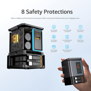 Logotrade advertising products photo of: Urban Vitamin Sacramento 105W GAN charger+retractable cables