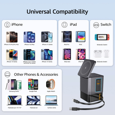 Logo trade corporate gift photo of: Urban Vitamin Sacramento 105W GAN charger+retractable cables