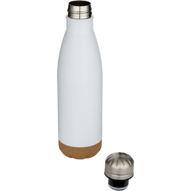 Logo trade promotional merchandise picture of: Cove 500 ml double wall vacuum insulated stainless steel water bottle with cork details