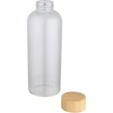 Logotrade promotional gift image of: Mirage 650 ml single-walled borosilicate glass bottle with bamboo lid