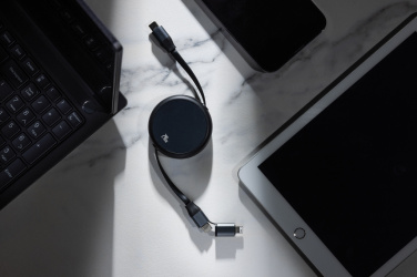 Logotrade corporate gift picture of: Terra RCS recycled aluminium retractable 240W 2-in-1 cable