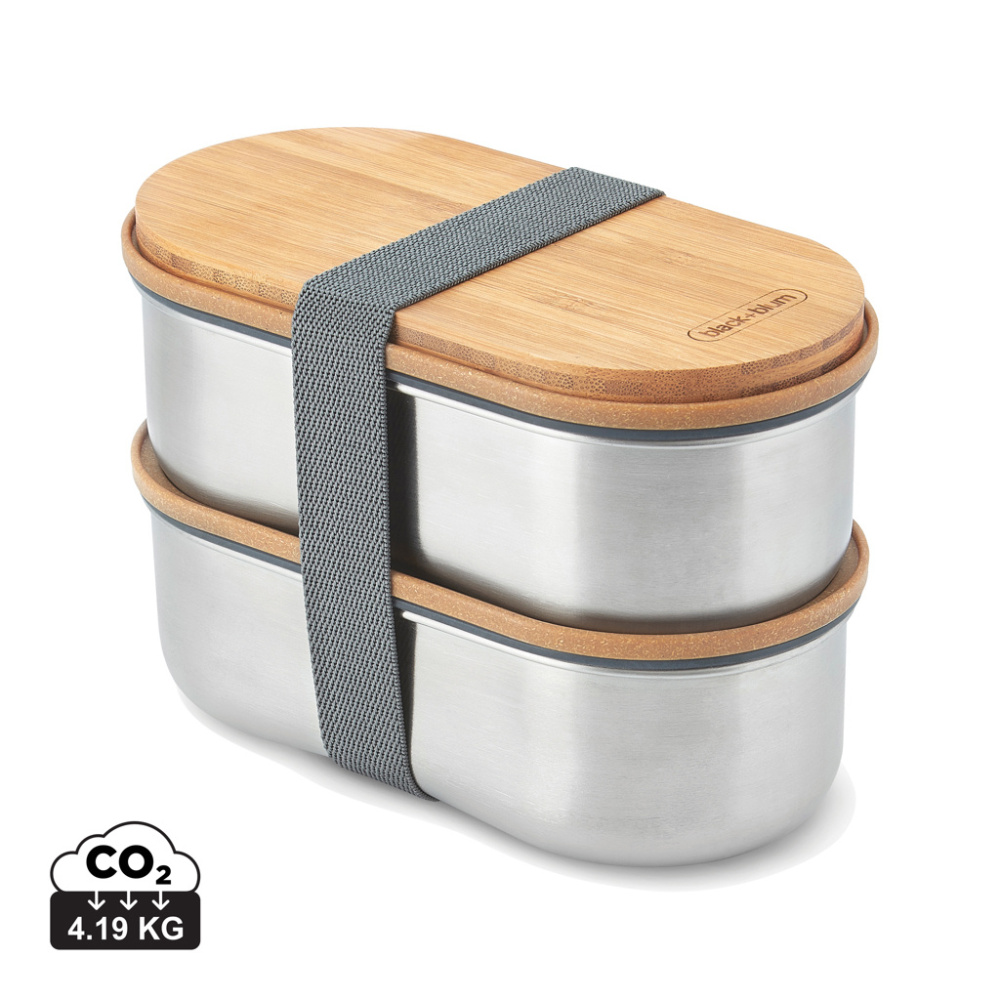 Logotrade promotional giveaway picture of: Black+Blum Stainless Steel Double Bento Box