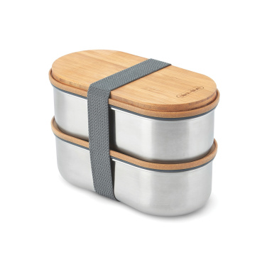 Logotrade promotional product image of: Black+Blum Stainless Steel Double Bento Box