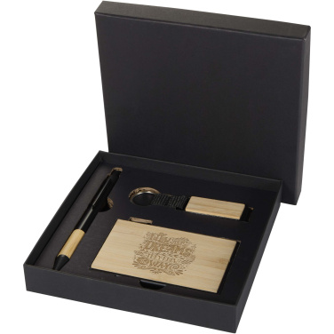 Logotrade promotional product image of: Minka RCS recycled aluminium ballpoint pen, keychain and RFID card holder gift set