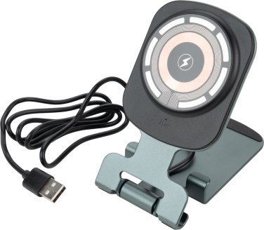 Logo trade promotional giveaways image of: Phone holder with wireless charger