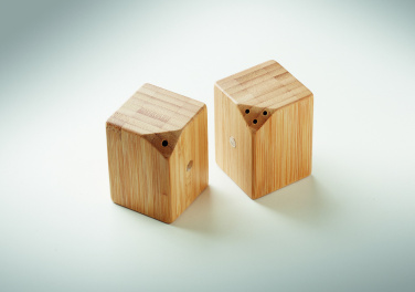 Logo trade promotional items picture of: Bamboo salt & pepper set
