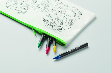 Logo trade promotional item photo of: Pencil case with 4 crayons