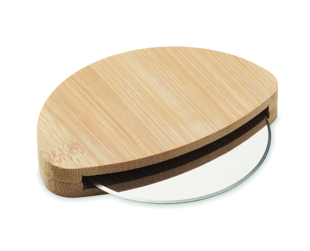 Logotrade promotional merchandise image of: Round bamboo pizza cutter
