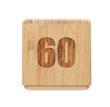Logo trade promotional gifts image of: Bamboo twist snooze timer