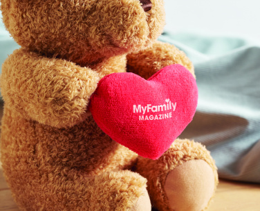 Logo trade business gift photo of: Teddy bear with heart 23cm