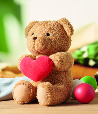 Logo trade promotional merchandise image of: Teddy bear with heart 23cm