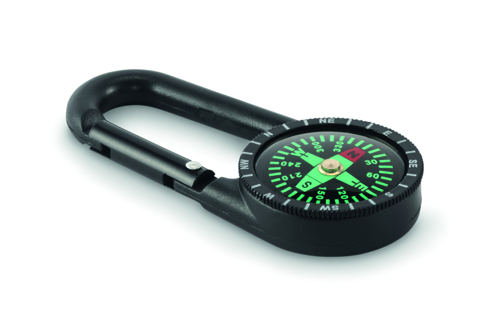 Logo trade promotional product photo of: Outdoor compass with carabiner