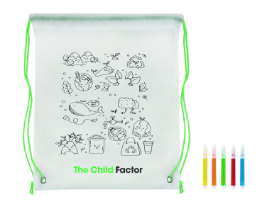 Logo trade promotional giveaway photo of: Non woven kids bag with pens
