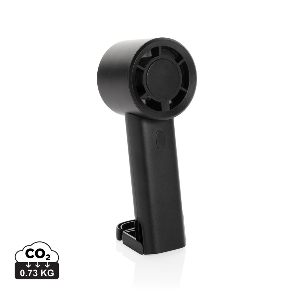 Logo trade promotional gifts picture of: Twist RCS recycled plastic re-chargeable portable fan