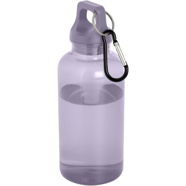 Logo trade promotional giveaways image of: Oregon 400 ml RCS certified recycled plastic water bottle with carabiner