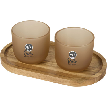Logotrade promotional item image of: Male wooden serving tray and glass cups set