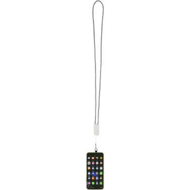 Logo trade corporate gift photo of: Anser recycled plastic smartphone lanyard with 27W 5-in-1 built-in cable