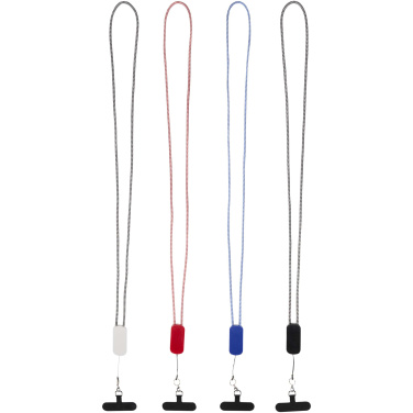 Logotrade business gift image of: Anser recycled plastic smartphone lanyard with 27W 5-in-1 built-in cable