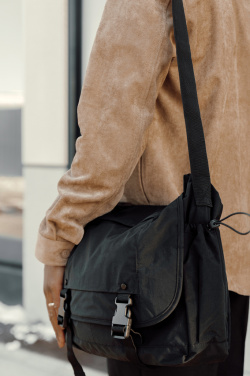 Logo trade corporate gifts image of: KENTO URBAN RCS recycled nylon 15.6 inch Messenger