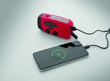 Logo trade promotional merchandise photo of: Portable radio SOS with LED torch