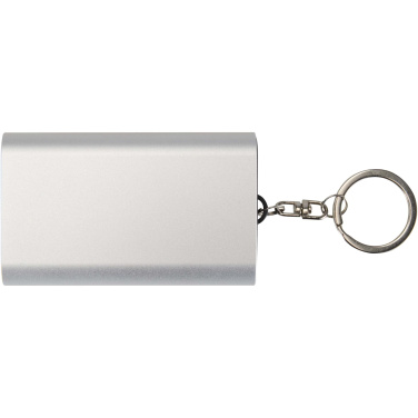 Logo trade corporate gifts picture of: Arcturus 2000 mAh recycled aluminium power bank with keychain