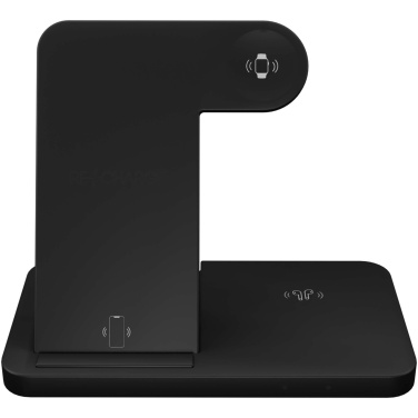 Logo trade advertising products picture of: SCX.design W28 3-in-1 wireless charging base with phone stand