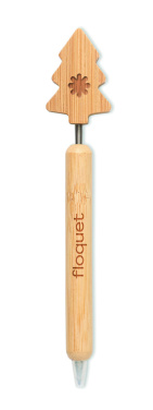 Logo trade advertising products image of: Bamboo Christmas tree ball pen