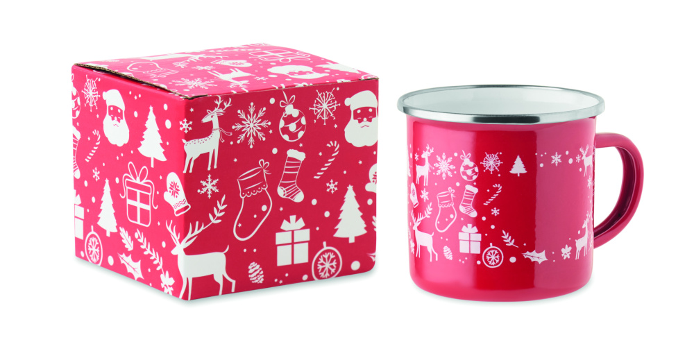 Logo trade promotional products image of: Christmas enamel mug 300ml
