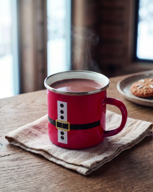 Logo trade promotional item photo of: Santa enamel vintage mug 300ml