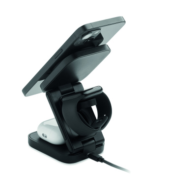 Logo trade promotional merchandise picture of: 3in1 foldable charging station