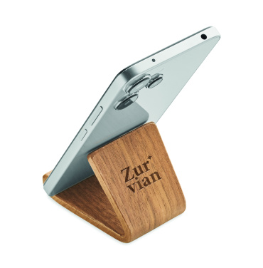 Logo trade advertising products image of: Walnut wood phone stand