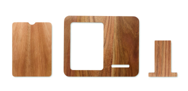 Logo trade advertising products image of: Acacia frame & charger 15W