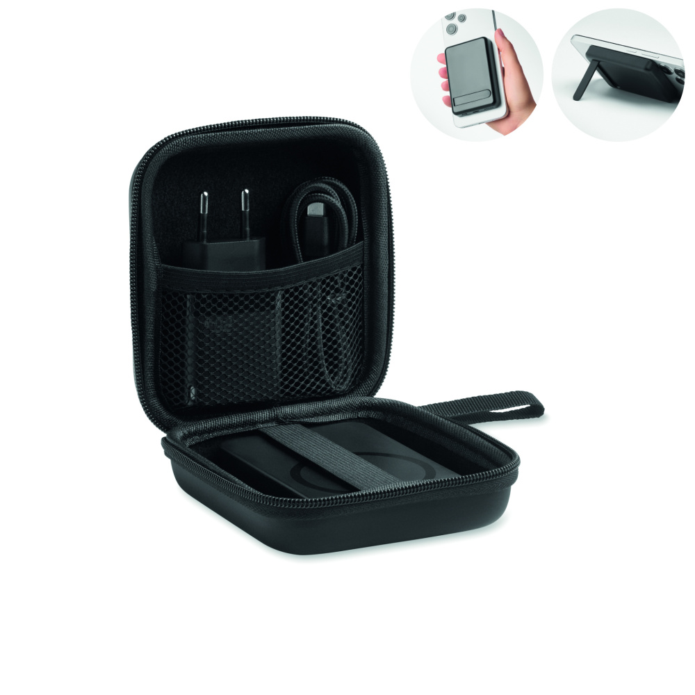 Logo trade promotional gift photo of: Magnetic power bank set 5000mAh
