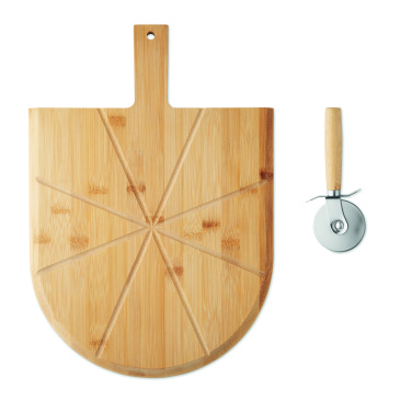 Logotrade advertising product image of: Bamboo pizza board & cutter