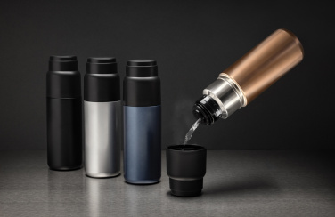 Logotrade promotional item image of: Thermocup RCS recycled vacuum flask with cup 500ml